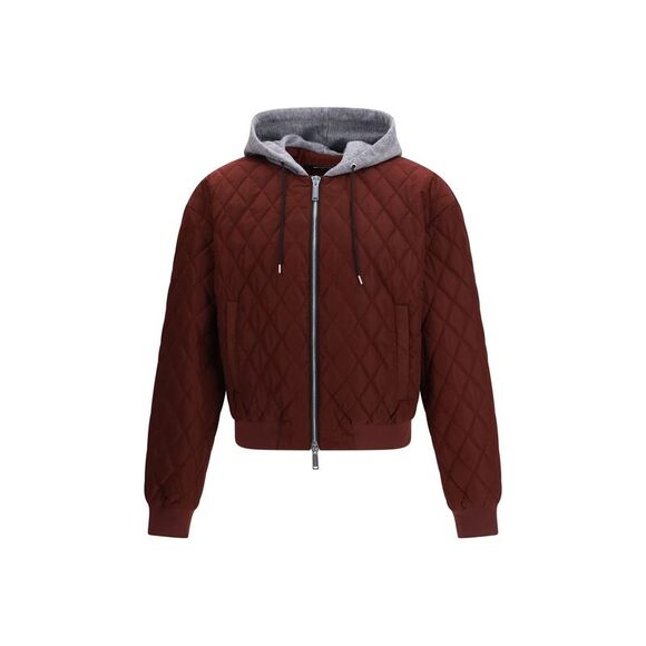 Dsquared2 Men Quilted Hooded Bomber Jacket